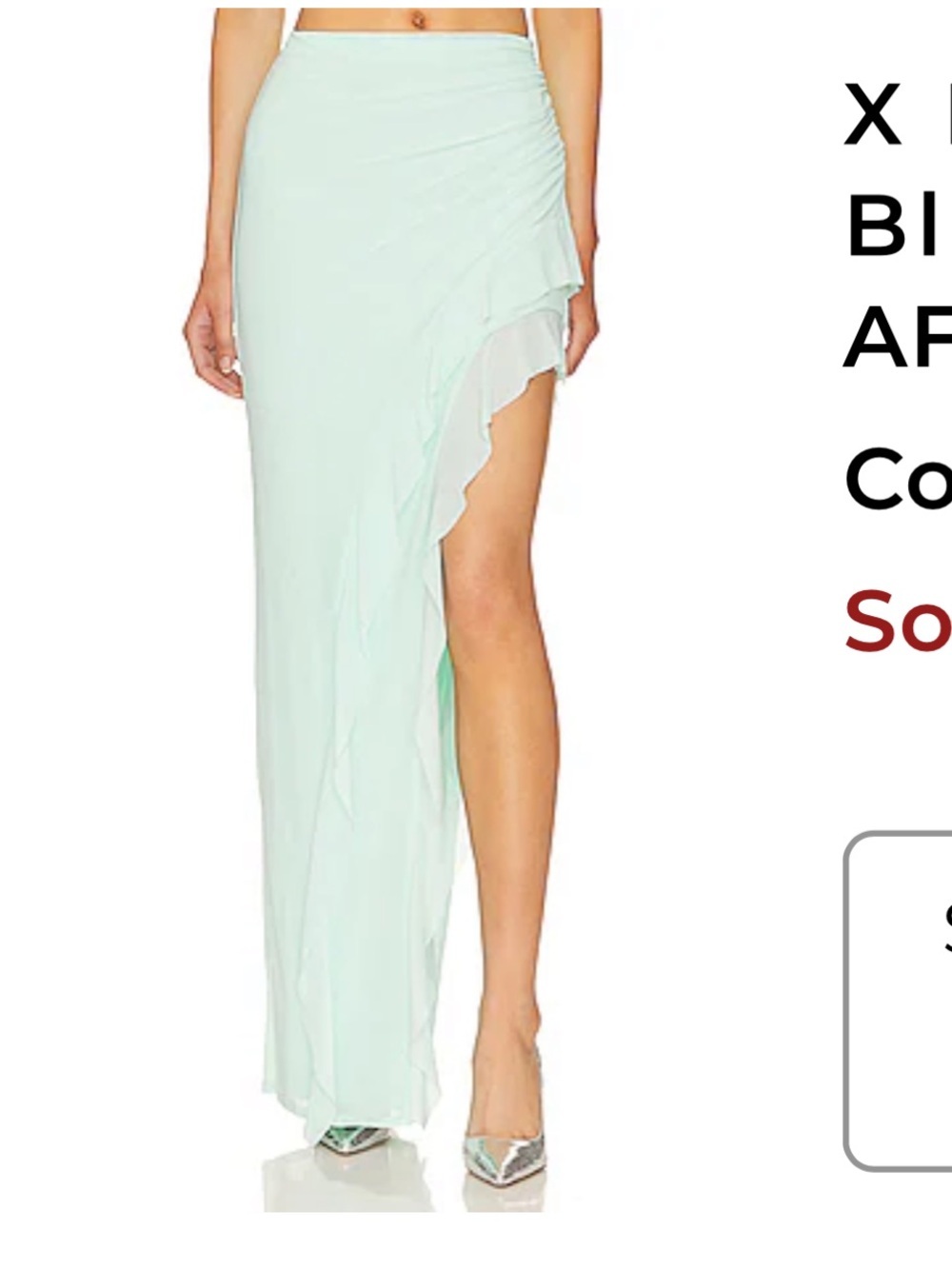 AFRM X Revolve Sal Maxi Skirt NWT ice blue